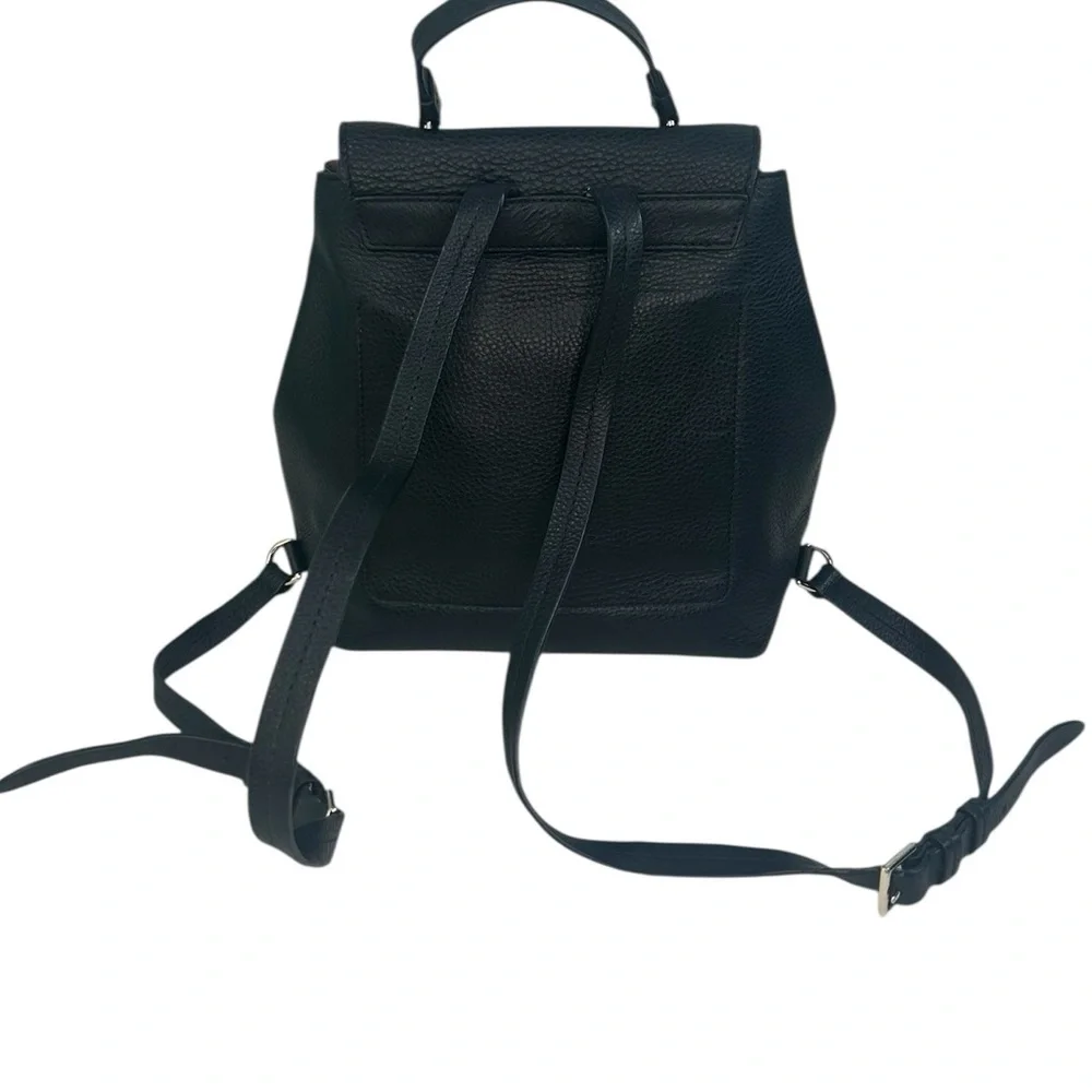 Kate Spade Hayes Street Taba Black Pebble Leather Tassel Backpack Medium Preppy